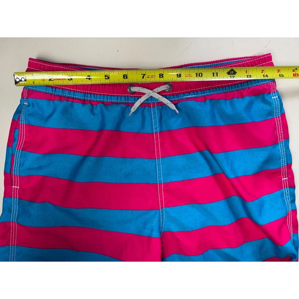GapKids‎ Boys XXL 14-16 Pink Blue Striped Swim Trunks Board Shorts G-86 Surf